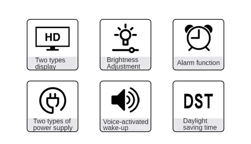 Description Picture 2 of itemDigital LED Alarm Clock with Snooze Function.For Table Stand Or Wall Hanging.Brightness Level Adjustable.Sound Control Backlight