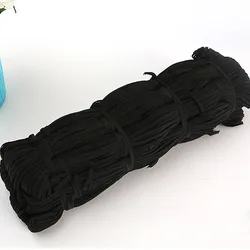 Dual-Tone Flat Elastic Bands for DIY Sewing and Craft Projects (Black)