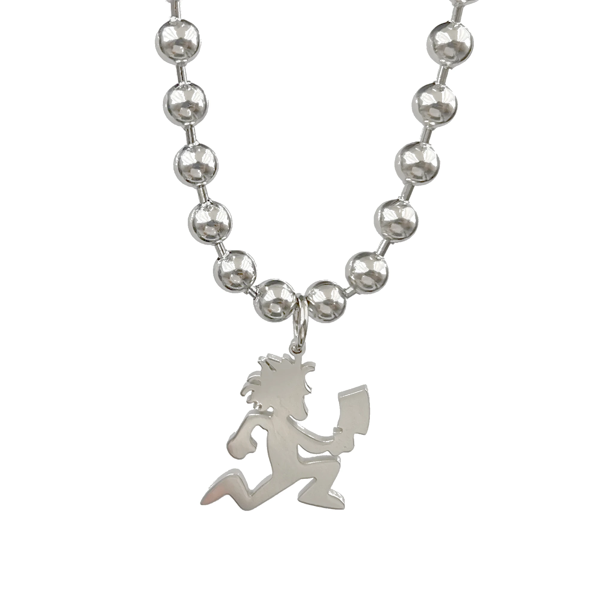 Choose ICP Hatchetman Necklace Juggalo Juggalette Charm Stainless Steel 1inch Hatchetman Pendant Necklace Beads Chain 6mm 24inch 6