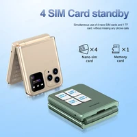 Original SERVO Flip 6 Mobile Phone 4SIM Card Standby GSM Network Magic Voice Call Recording Torch Fold Cellphone Free Phone Case 2
