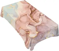 Nappe en marbre abstrait à vagues roses dorées, couverture de table à motif d'art moderne de qualité supérieure pour une cuisine élégante, un dîner à la maison 2
