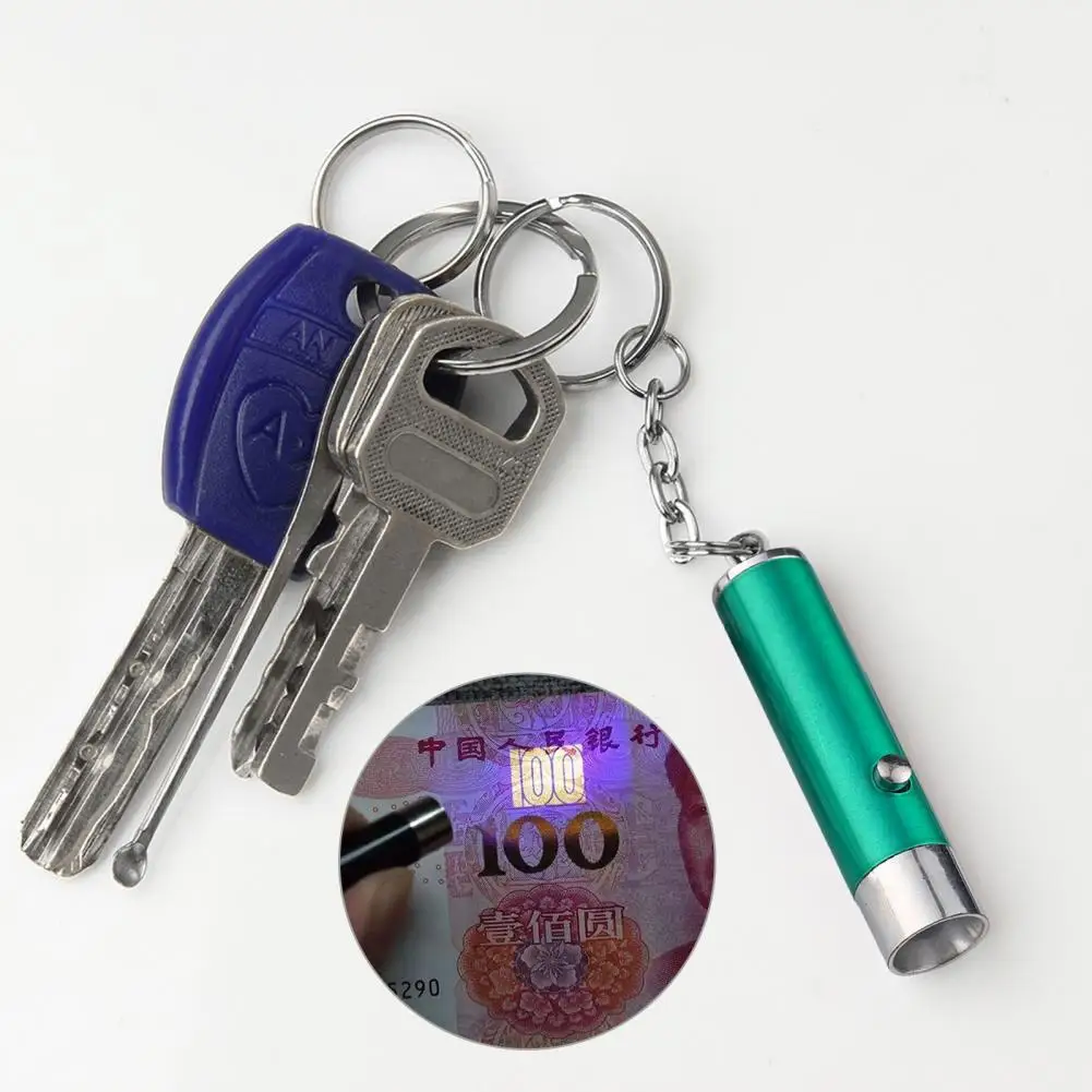 Convenient UV Light Keychain Battery Operated Small UV Flashlight Keychain Flashlight Torch Key Ring uv flashlight