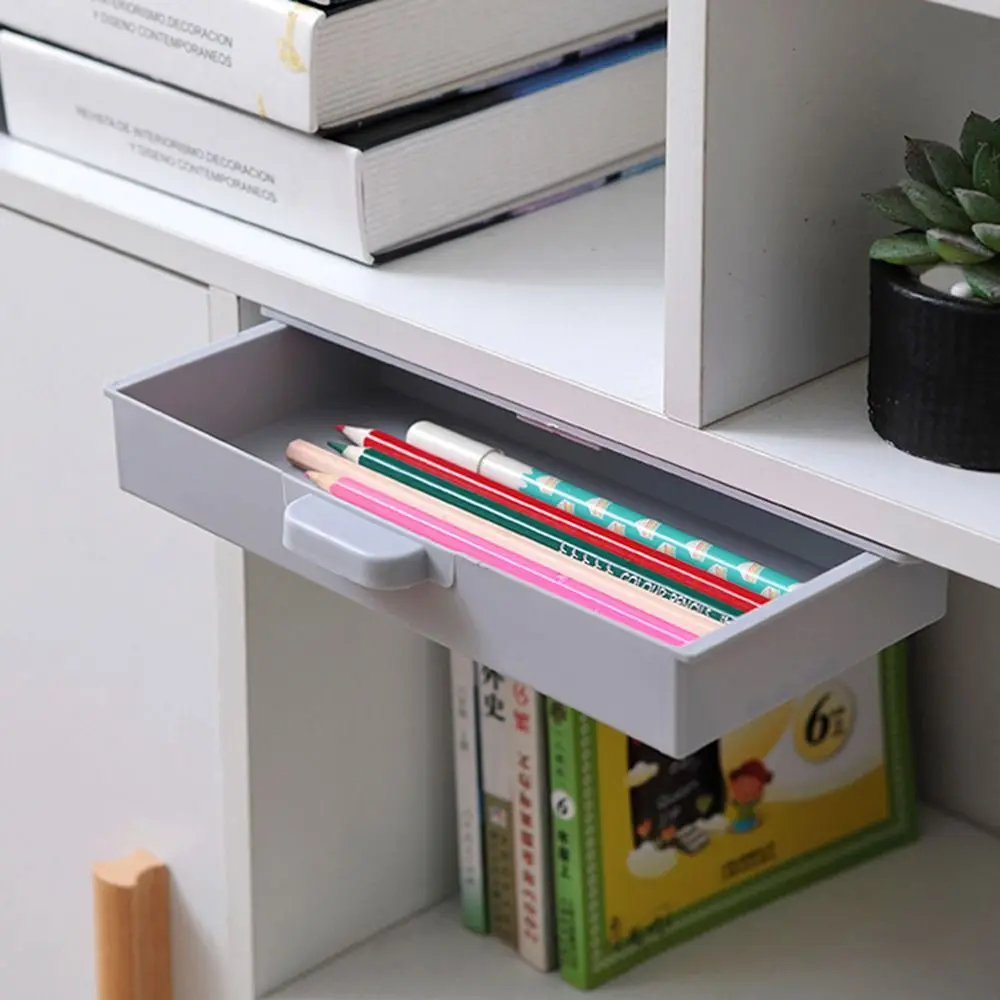 Risparmia spazio scatola portaoggetti per cassetti Design a sospensione Organizer per cancelleria per ufficio scatola portaoggetti da tavolo sotto il tipo di cassetto della scrivania