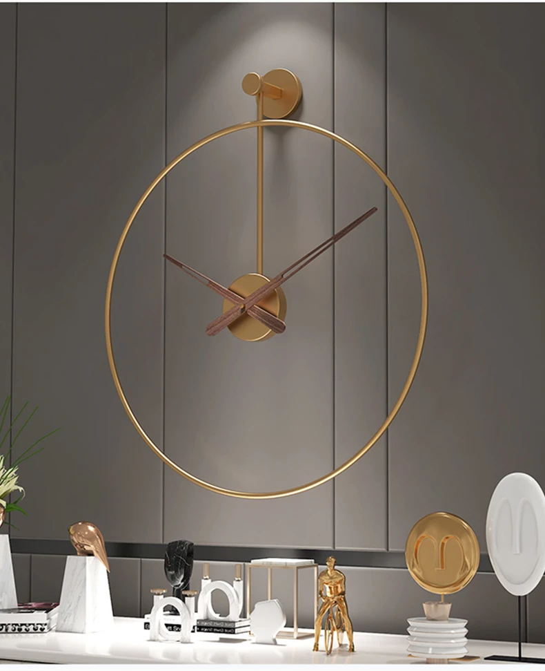 Description Picture 6 of itemNordic Large Wall Clock Modern Round Metal Silent Wall Decor Watch Indoor Kitchen Living Room Home Office Decoration Wall Clocks