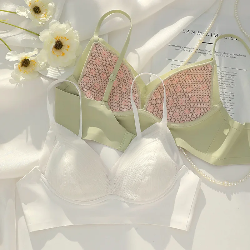 

Summer Ultra Thin Bra Big Chest Small Seamless Breathable Underwear Women Gather Small Chest Pure Desire No Steel Ring Tube Top