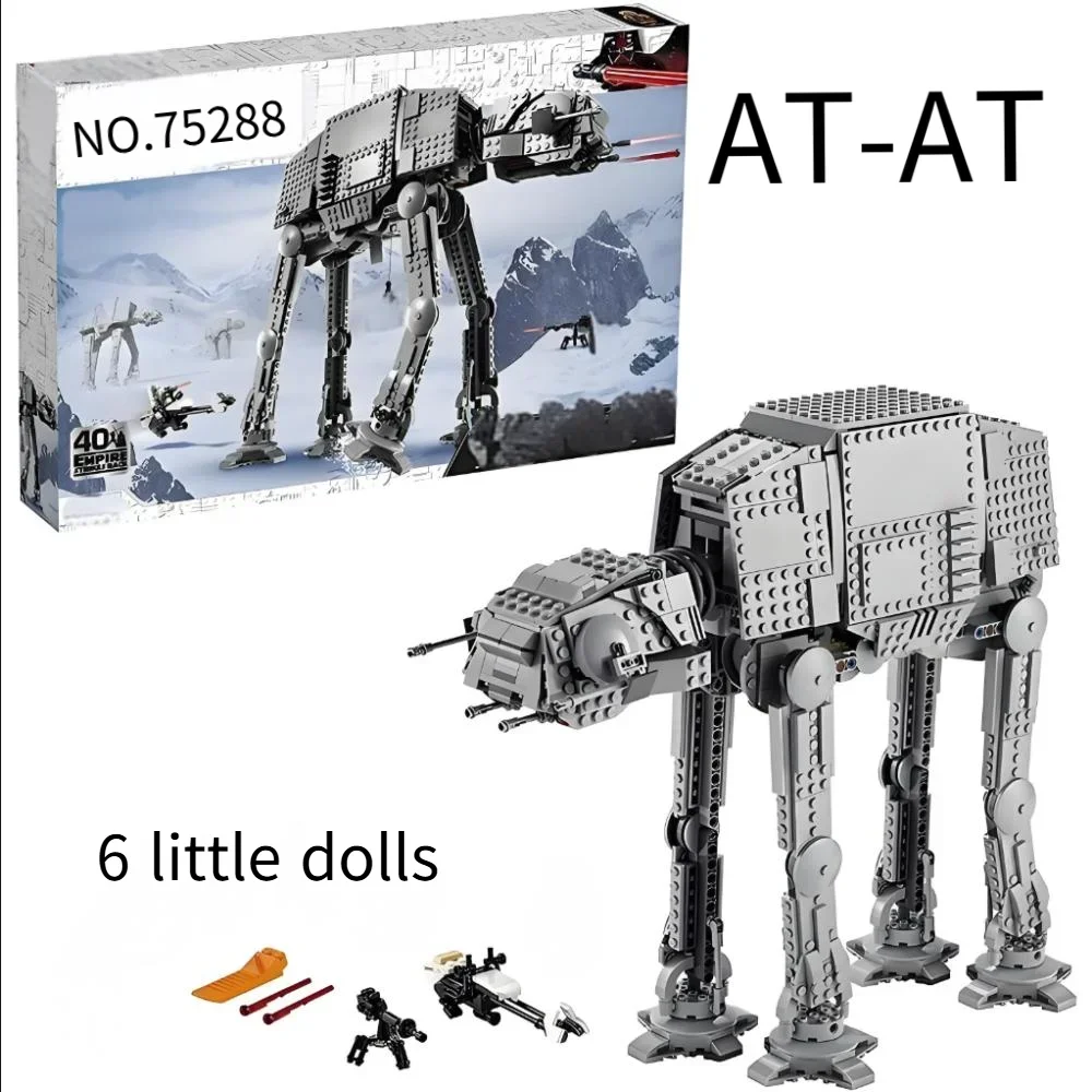 1267pcs Hot Movie Game Star 75288-Empire Hoth Battle AT-AT Snowtrooper Army Assault Motorized Walker Model Blocks Birthday Gift