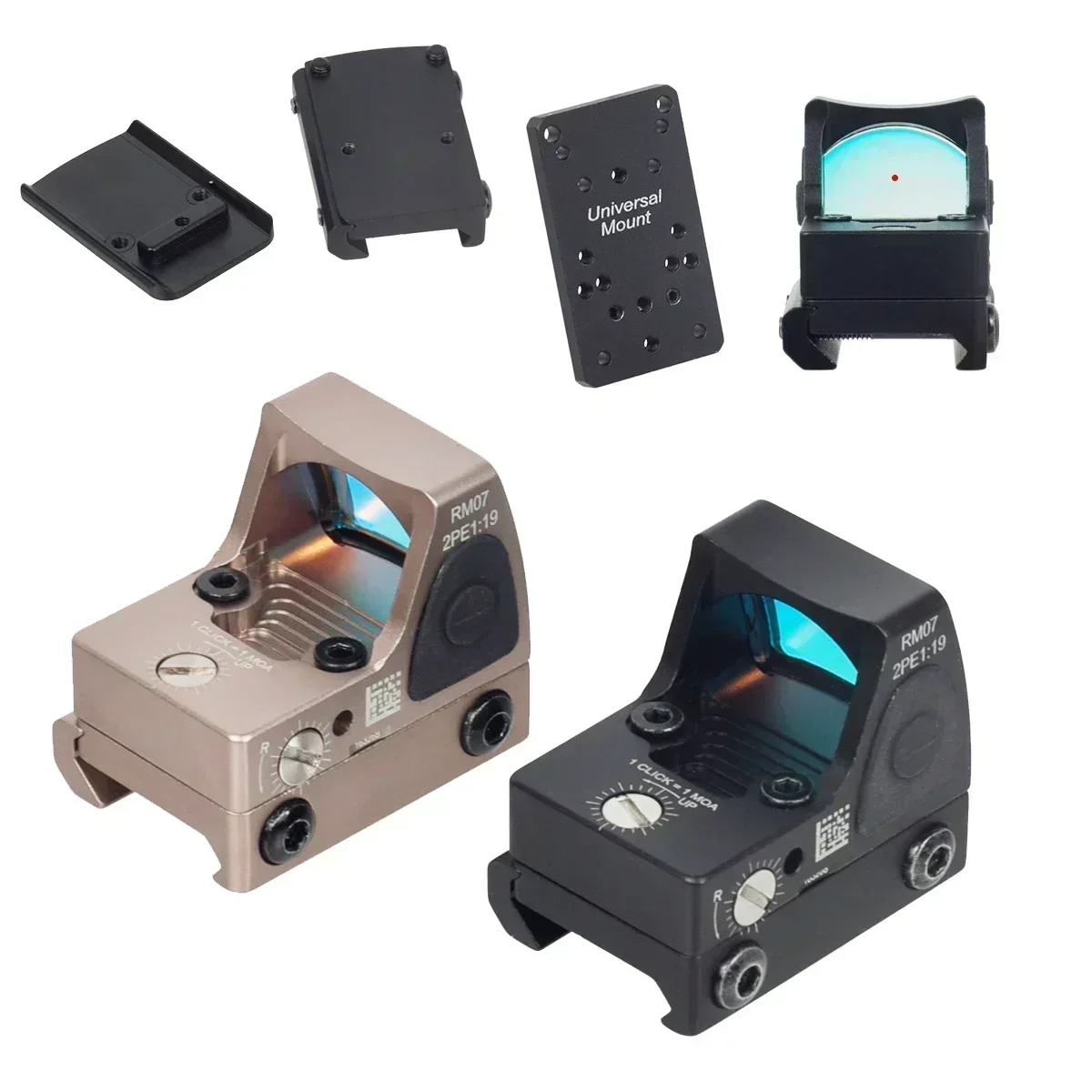 Tactical Rifle Scope R Red Dot Reflex Sight For Airsoft Rifle Pistol 20mm Rail Picatinny With Glock Rear Sight Mount
