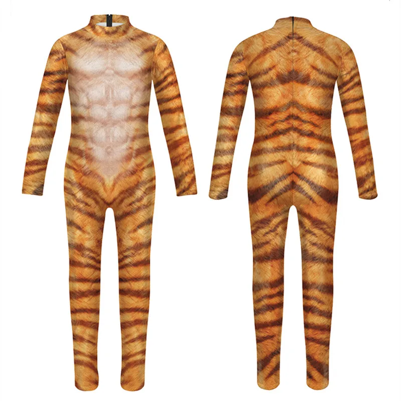 

Brown Zebra 3D Print Kids Cosplay Jumpsuit Boys Girls Halloween Carnival Party Costumes Children Bodysuit Outfit haikyuu cosplay