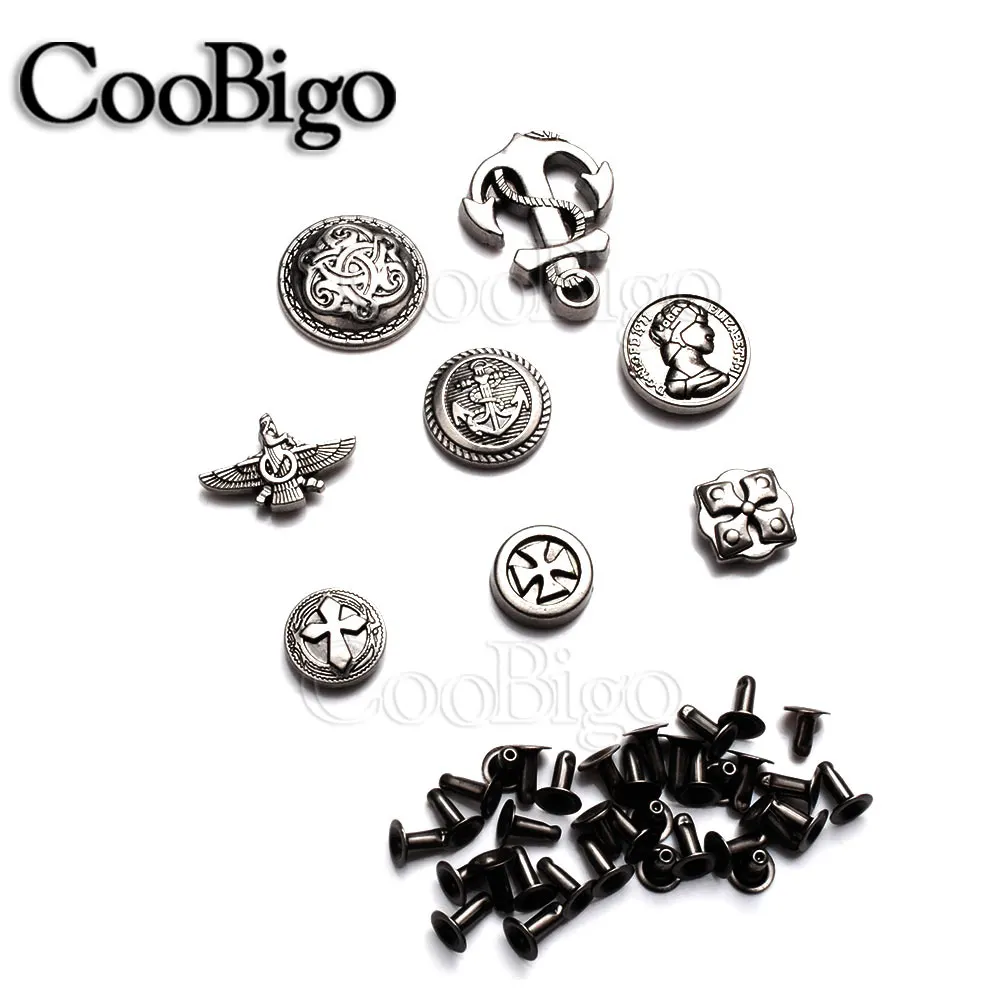 Wholesale Silver Cone Studs and Spikes Metal Double Cap Rivets Screwback  Stud Round Nail Rivet DIY Craft Tools For Clothes Shoes - AliExpress