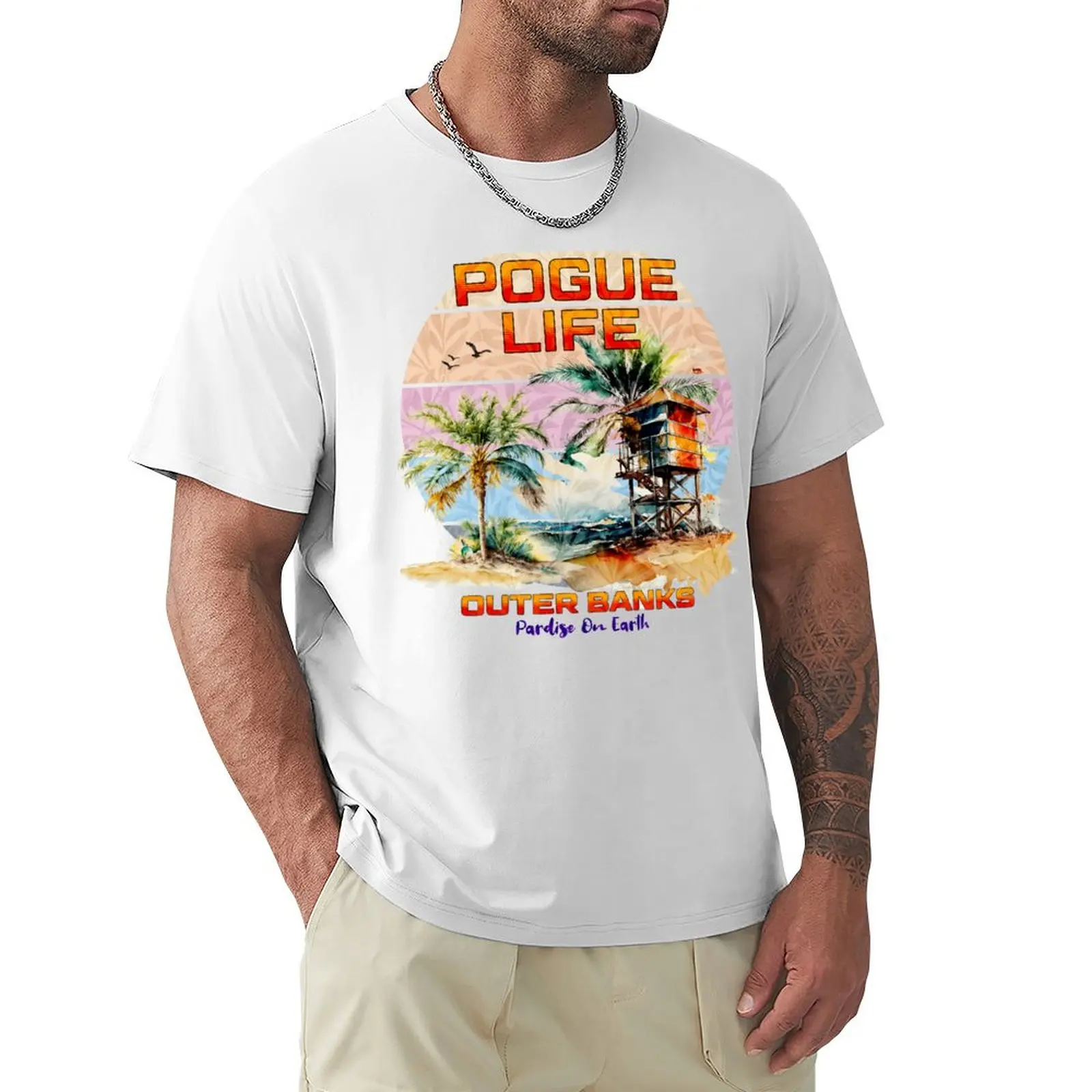 Outer Banks - Pogue Life T-Shirt Anime Clothes For A Boy Blanks Funnys T-Shirt Da Uomo