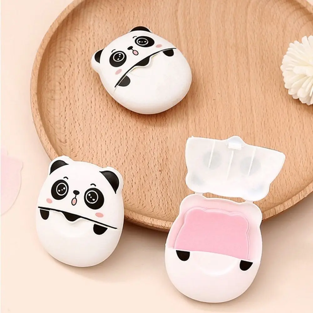 

50/box Panda Portable Soap Flakes Disposable Mini Soap Sheets for Traveling Camping Hiking Outdoor Sport Soap Paper Sheet