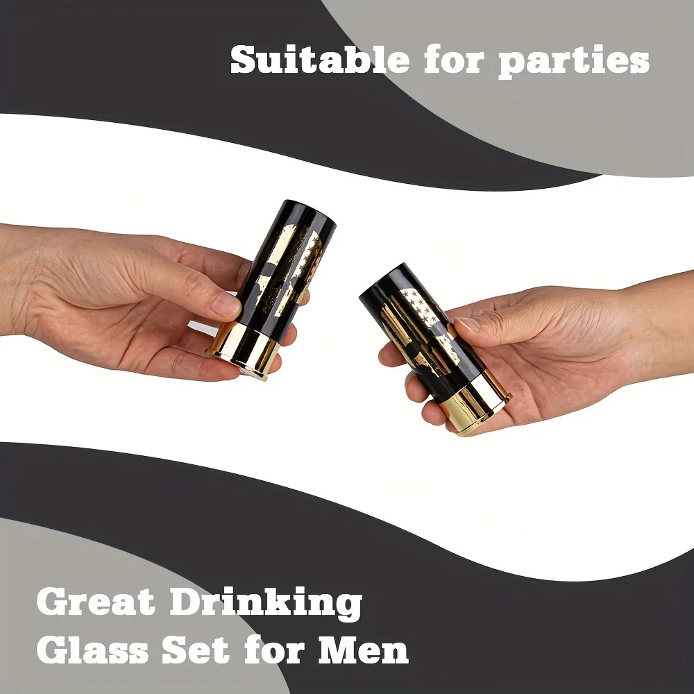Plastic 12 Gauge Shell Shotgun Shot Glasses Drinking Cup for Hunting Shooting Bar Glasses Gift Drinking Cup Set for Men 4Pcs