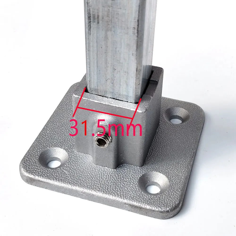 Square Tube Connection Piece Aluminum Alloy Elbow Three-way Square Pipe Fixed Joint Storage Rack Rack OD 30x30mm