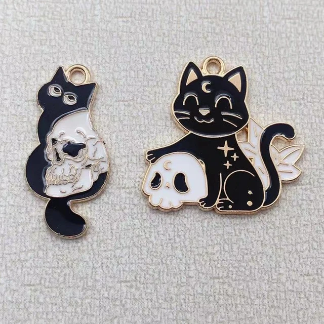 10pcs black white Cat Charm for Jewelry Making Supplies Enamel Animal  Pendant Bracelet Earring Charms Accessories DIY Findings - AliExpress