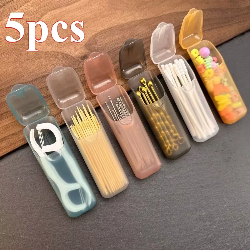 Toothpick Storage Boxes 5pcs Holder Lid Home Kitchen Dining Table Hotel Restaurant Portable Case