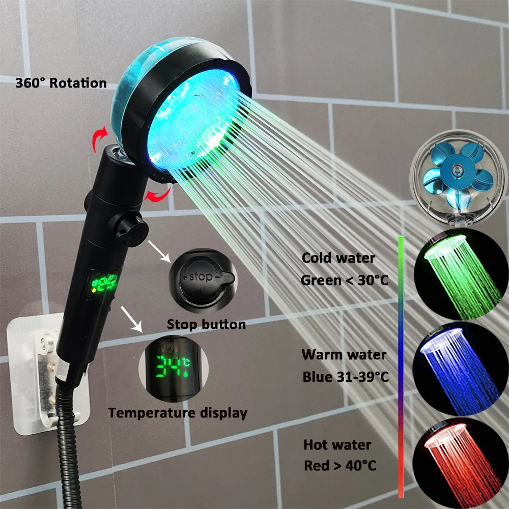 Soffione Doccia Filtrato Ionico Ad Alta Pressione – 3 Modalità (Pioggia, Nebbia, Mix) Con Ugello Rotante 360° E Spazzola Per Schiena - 5