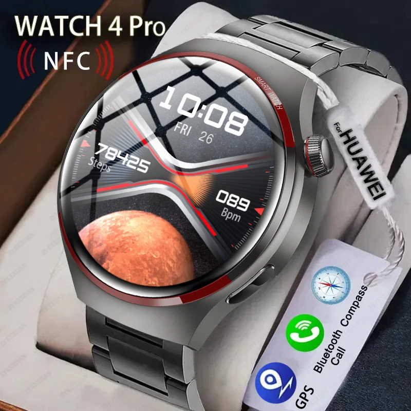 2024 New For HUAWEI Watch 4 PRO Smart Watch Men GT4Pro AMOLED HD Screen Bluetooth Call GPS NFC Heart rate Sport SmartwatchWomen 1