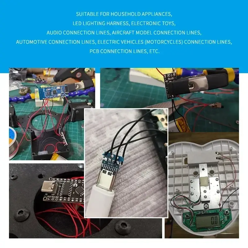 100/120pcs Tin-Plated Electronic Wires Breadboard PCB Jumper Wire 24AWG / 26AWG 6Color Red Blue Green White Yellow Black Diy Kit - Image 6