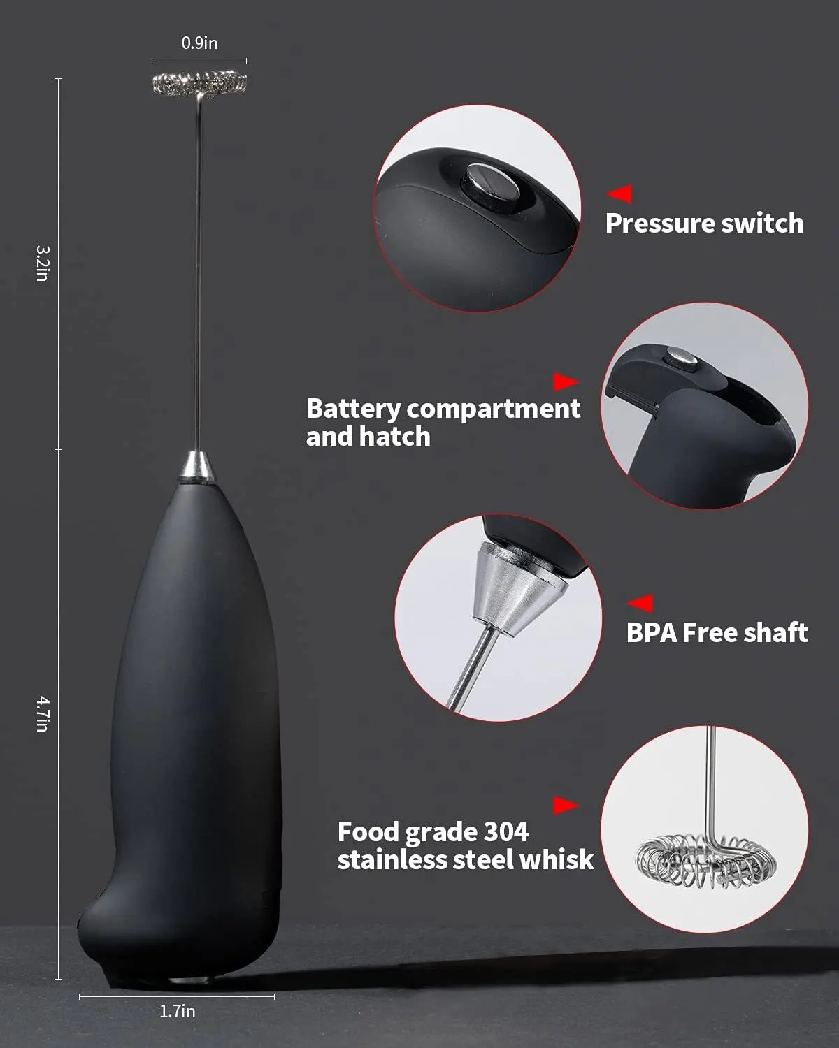 Mini Electric Milk Foamer Blender Wireless Coffee Whisk Mixer Handheld Egg Beater Cappuccino Frother Mixer Kitchen Whisk Tools 2