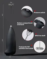 Mini Electric Milk Foamer Blender Wireless Coffee Whisk Mixer Handheld Egg Beater Cappuccino Frother Mixer Kitchen Whisk Tools 2