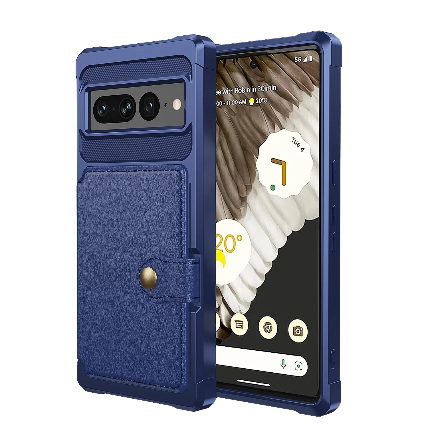 Leather Wallet Card Slot Magnetic Case - Protective Shockproof Stand Pocket with Car Mount-Friendly Design