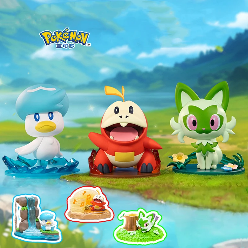 

Оригинальный Покемон алый и фиолетовый Fuecoco Sprigatito Quaxly начальный партнер экшн-фигурка модель игрушки подарок на день рождения