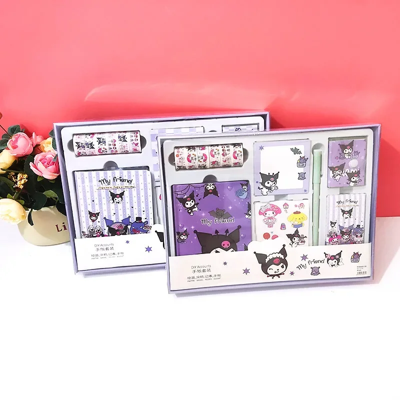 

Sanrio Kawaii Anime Cute My Melody Kuromi Gift Box Stationery Cinnamoroll Pencil Laptop Post It Notes Tape Roll Girls Gifts