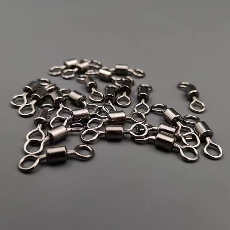 20/100 stücke Angeln Barrel Lager Roll Wirbel Solide Ring LB Lockt Stecker 17 Größe Angelgerät Zubehör Fisch Werkzeug – Detail 13