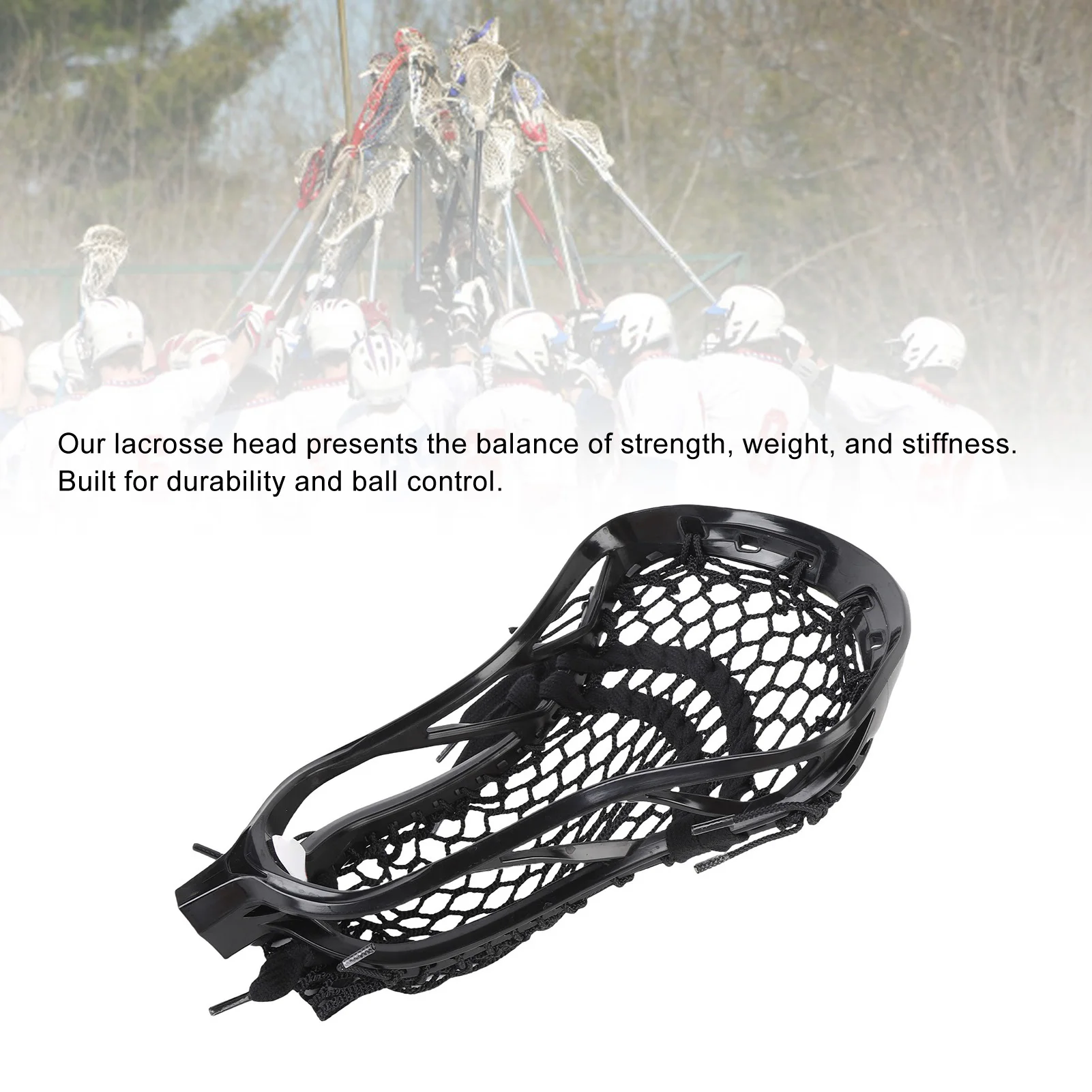 Lacrosse Head Mesh Strung Wear Proof Nylon Lacrosse Stick Heads for Training Competition Lacrosse Accessories for Practice