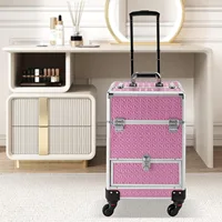 Rolling Makeup Manicure Storage Case Stylish Organizer for Studio or Travelling Nail Technician Artists Cosmetologist Stylist 1