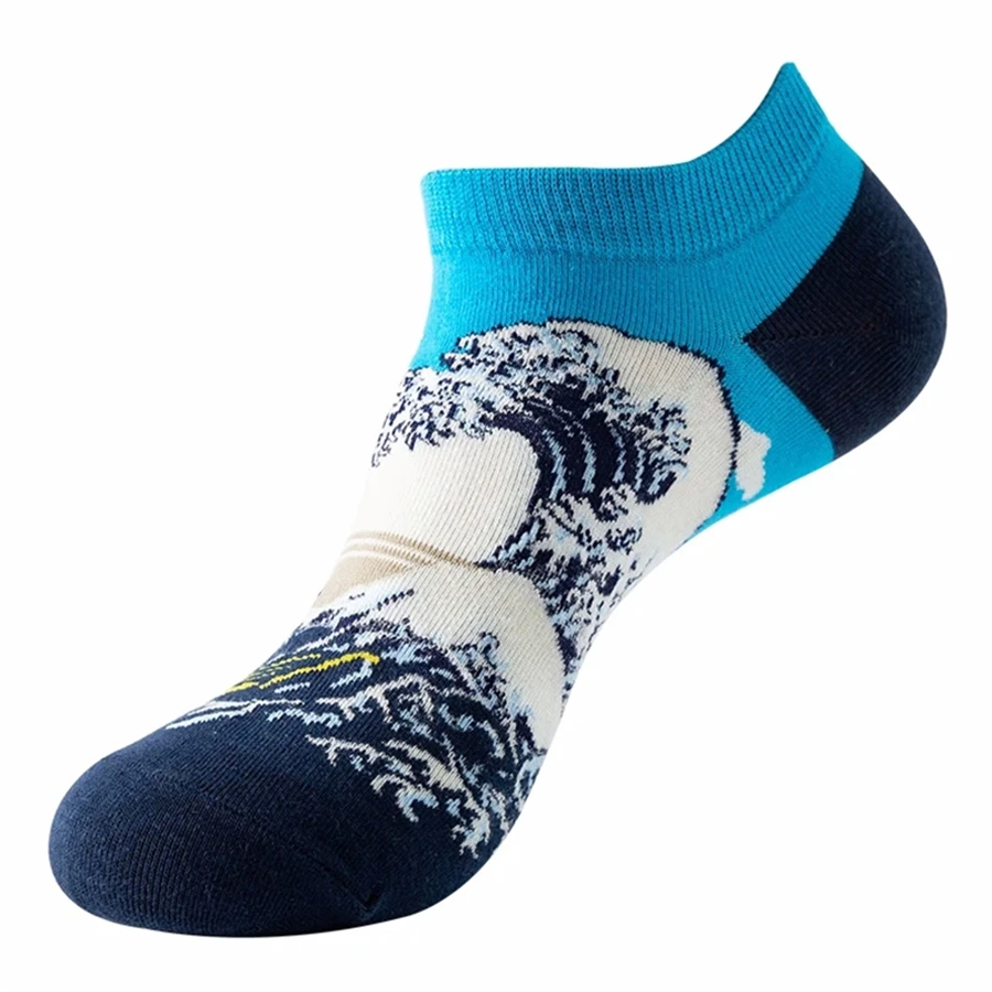 Socken für Herren, 6 Paar, trendiges Muster, extra niedrig geschnittene Socken, bequeme Baumwollmischung, atmungsaktive, weiche, rutschfeste Socken – Detail 5