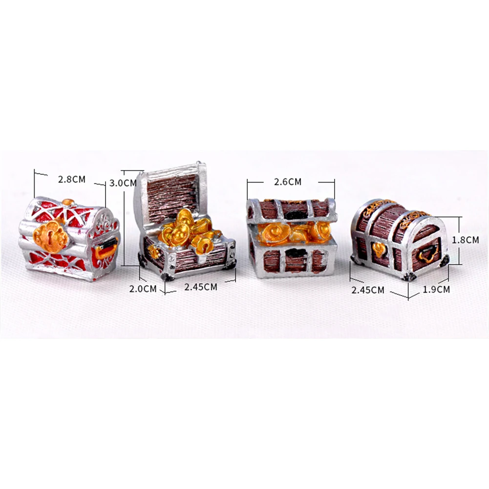 Treasure Chest Box Antique Creative Fish Tank Aquarium Decoration Landscape Gold Color Coins Ornaments Resin Crafts Home Garden fish tank ornaments mini landscape ornaments fish tank decorations aquarium ornaments