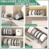 Expandable Pans Organizer Rack Kitchen Cabinet Pan Rack Utensil Rack, Dish Drainer Space-Saving Cabinet Storage Rack Christmas 4