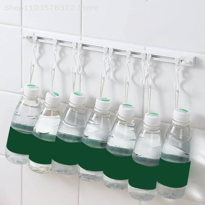 Фото Пластиковая дорожка, многофункциональные крючки, длинные Крючки-Крючки без отверстий, самоклеящиеся крючки №3