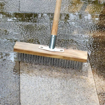 Spazzola metallica per pavimenti per uso domestico Scrubber pulito per interni ed esterni smacchiatore forniture per la pulizia del giardino strumento accessori per la casa 20/30CM 1