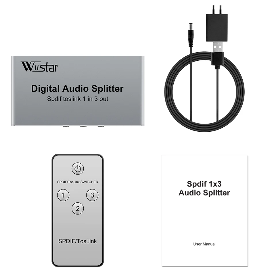 Wiistar Spdif Toslink    й 1x3  й  IR  5.1CH LPCM 2.0 DTS
