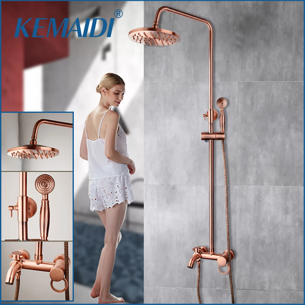 Bathroom Shower Set Rainfall Bath Shower Systerm 3 Functions Mixer W/Hand Faucet Bathtub Tap shower set