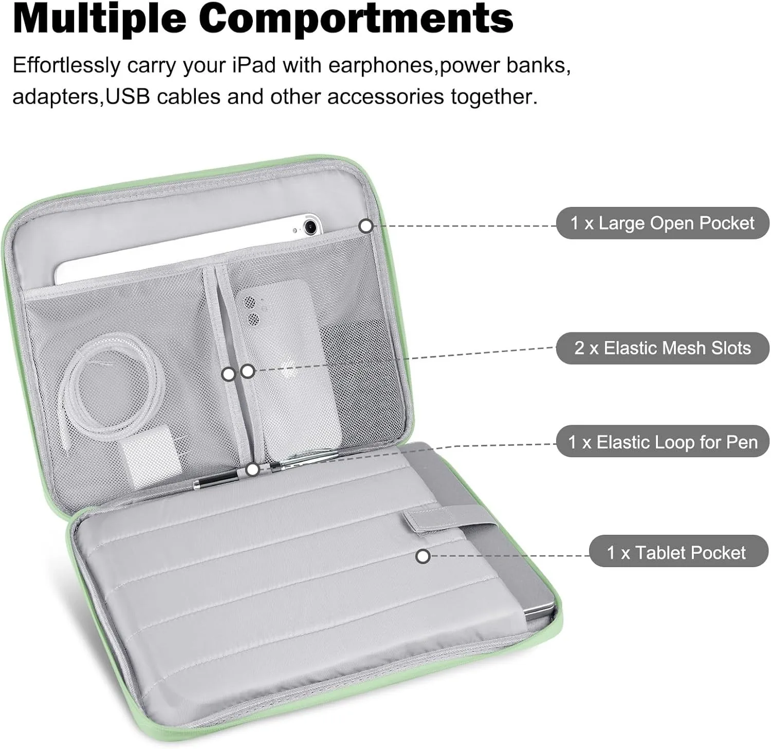 Portable Tablet Storage Bag - Soft Shockproof Sleeve Pouch