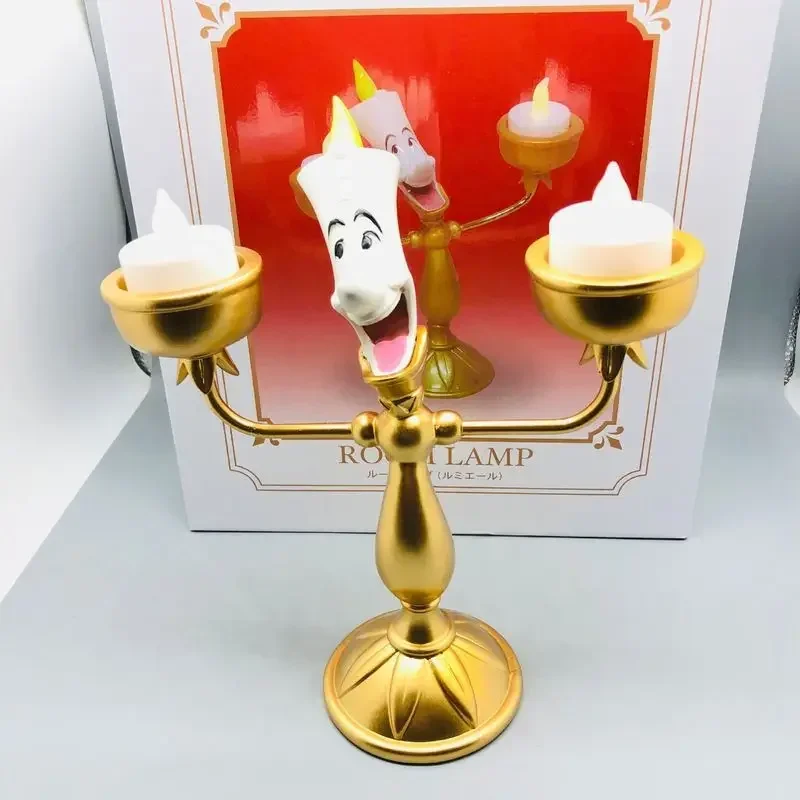 Disney Beauty And The Beast Action Figures Cogsworth Mr Clock Lumiere Candle Lamp Statue Figure Home Decoration Model Gifts