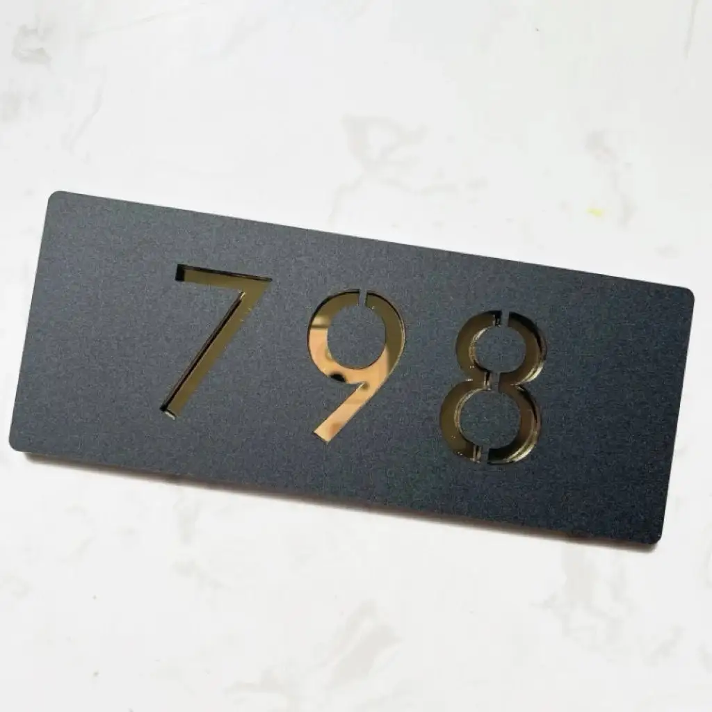 Private Customized Acrylic House Number Sign Plate Indoor Outdoor Wall Decor Villa Office Hotel Name Directions Plaque
