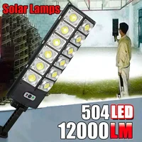 504LED 12000LM Motion Sensor LED Solar Lights Outdoor Brightest External Solar Lamp with Remote Control  Floodlight Street Light 1