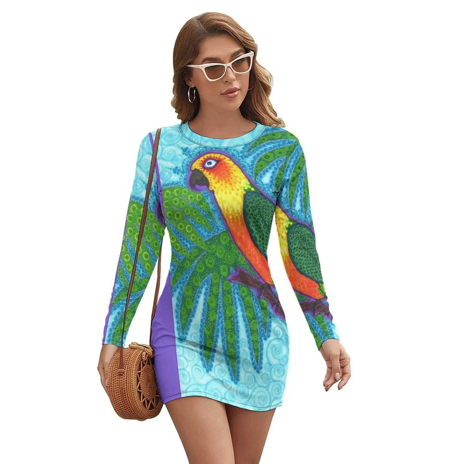 

Ronnell's Parrot Long-sleeved Dress birthday dress for women luxury 2024 elegant evening dresses for women 2024 womens dress