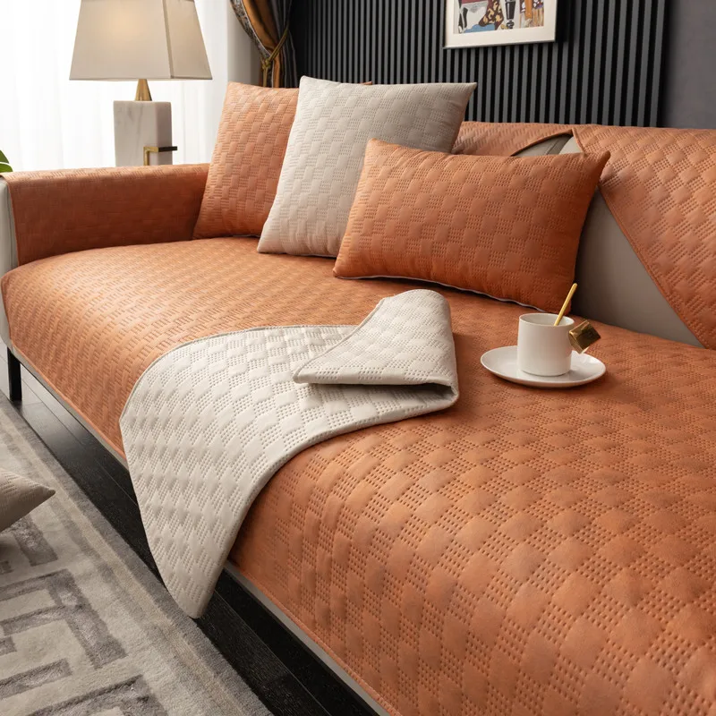 Waterproof Sofa Cover High-End Technical Fabric Luxury Leather Sofa Cushion Living Room Sofa Towel Seat Cushion Cover Universal 4