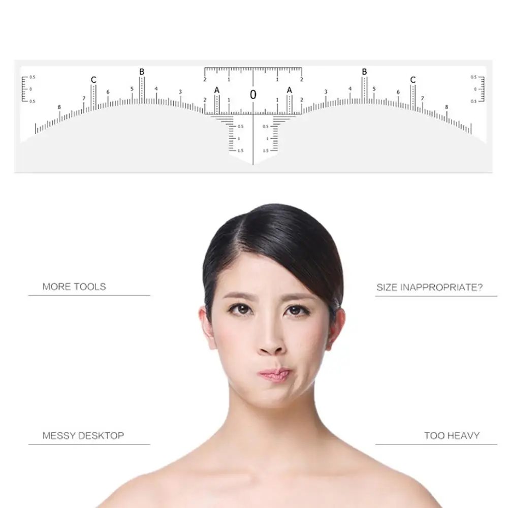 일회용 눈썹 눈금자 스티커, 접착식 마이크로블레이딩 가이드, 영구 메이크업 도구, 아이 메이크업 스텐실, AliExpress, 50 개/로트