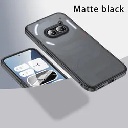 Matte Frosted & Transparent Ice Crystal Shockproof Rugged Protective Armor Case - Nothing Phone2a Plus (Black)
