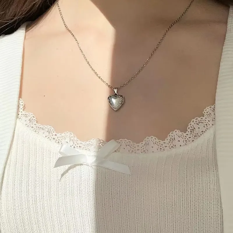 Herz Fotorahmen Anhänger Halskette Liebe Herz Charms Schwimmende Medaillon Halsketten Frauen Männer Mode Memorial Schmuck