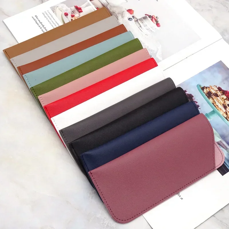 PU Leather Pouch Bag Pocket Eyeglasses Sleeve Eyewear Protector Pure Color Leather Eyeglass Sunglasses Reading Glasses Case Soft glasses case glasses storage bag sunglasses bag zipper eyewear box