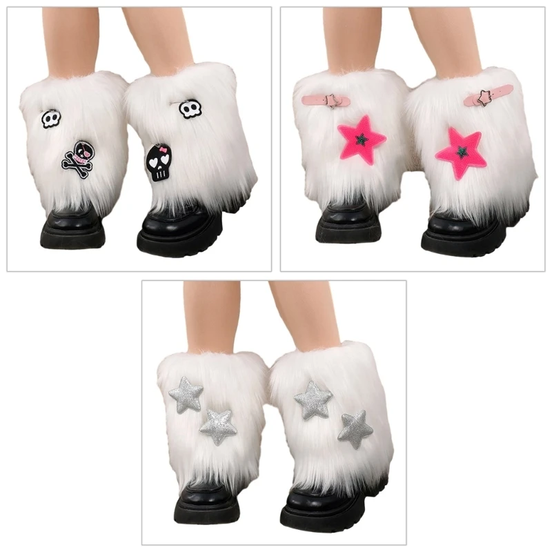 

Furs Leg Warmer Party Costume Shoe Cover Winter Warm Furs Boot Cuffs Cover Wholesale