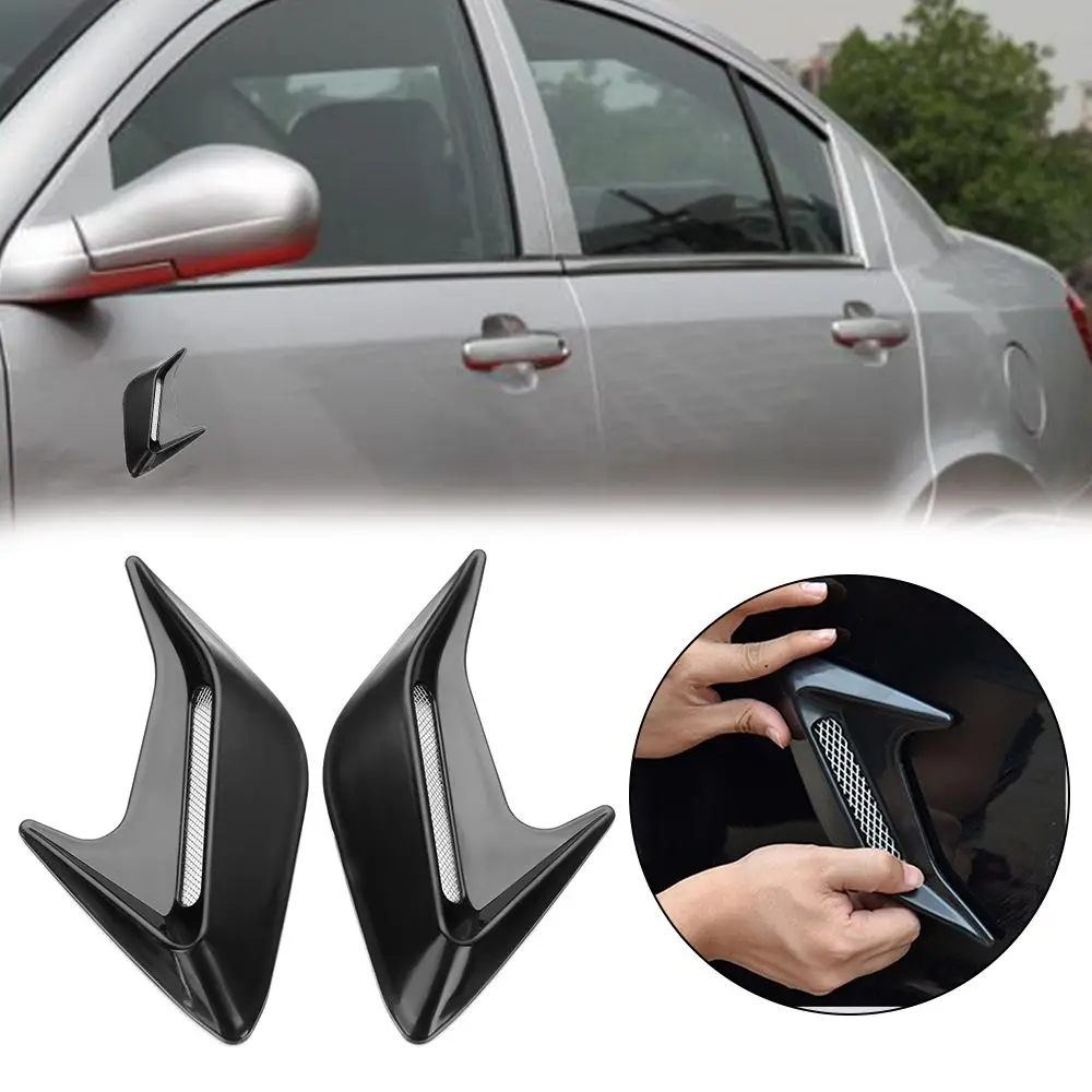 2Pcs Car Side Vent Air Flow Fender Stickers Auto Simulation Air Inlet Decorative