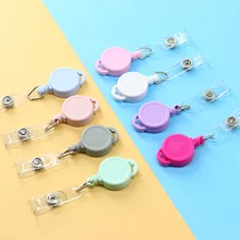 

Plastic Pull Retractable Badge Reel with Lanyard Transparent Strap Hang Credential ID Card Holder Outdoor Burglar Key Chain Ring